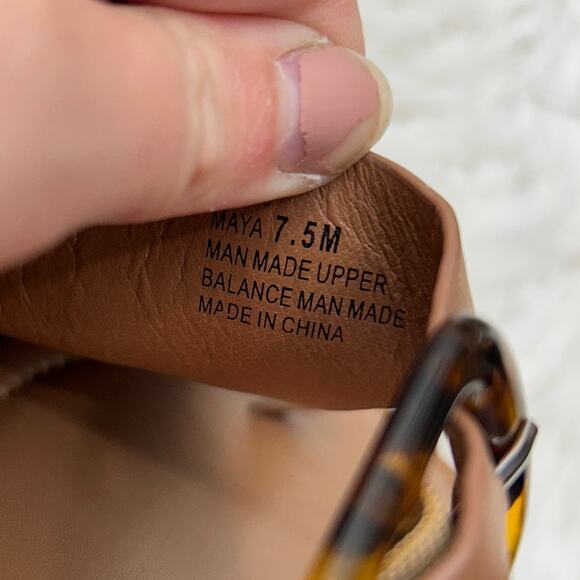 Macy's 12 Thompson Brown Tan Square Toe Slip On Slide Sandal Minimalist 7.5 - Picture 8 of 8